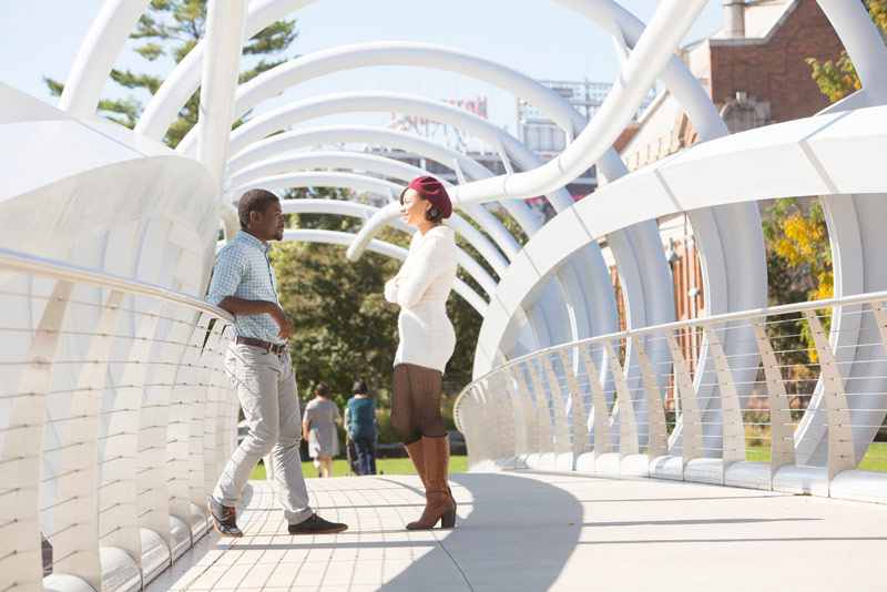 Couple at Yards Park Bridge in Capitol Riverfront - Washington, DC