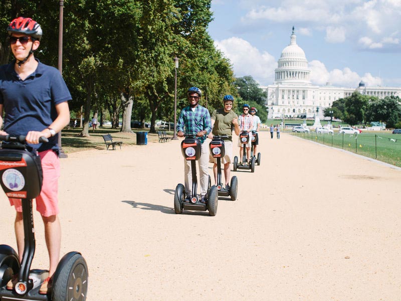 Group riding Segways on City Segway Tours Washington, DC - Eco-friendly tours in DC